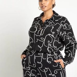 NWT Printed Button Down Top